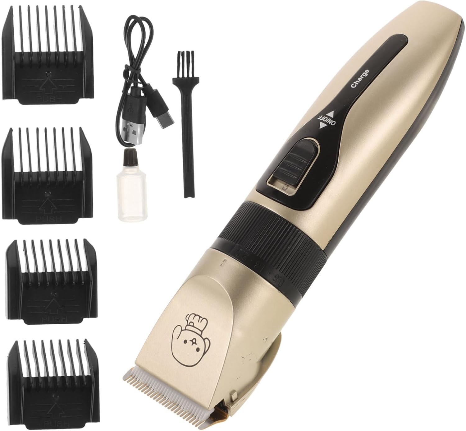 Garneck Pet Hair Clipper for Dogs and Cats Precision Motor Low Vibration Ultra Quiet USB Charging Grooming Kit Easy to Use