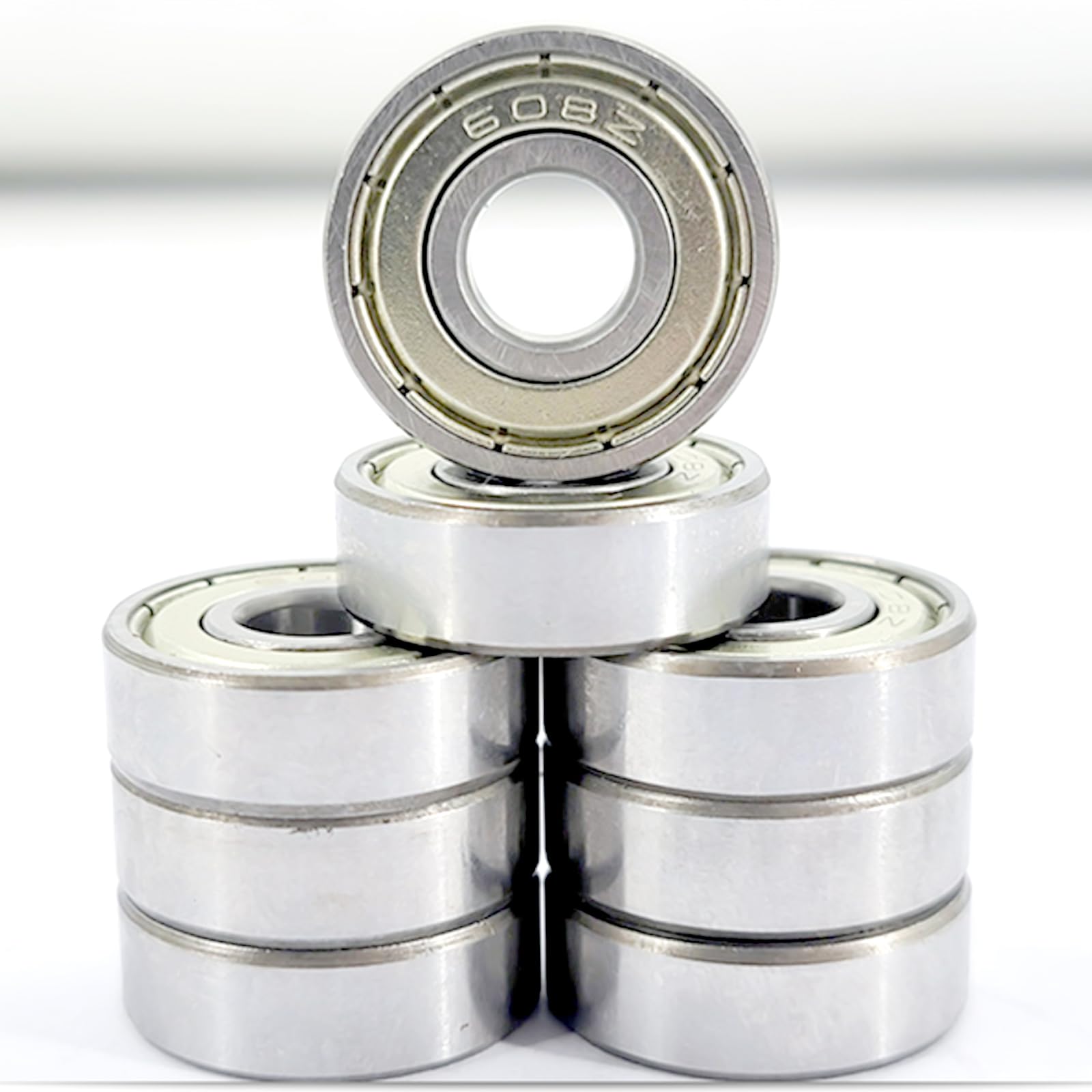 608Z Miniatura Rodamientos de Bolas de Acero Inoxidable 8 mm x 22 mm x 7 mm Doble Sellado para Monopatines