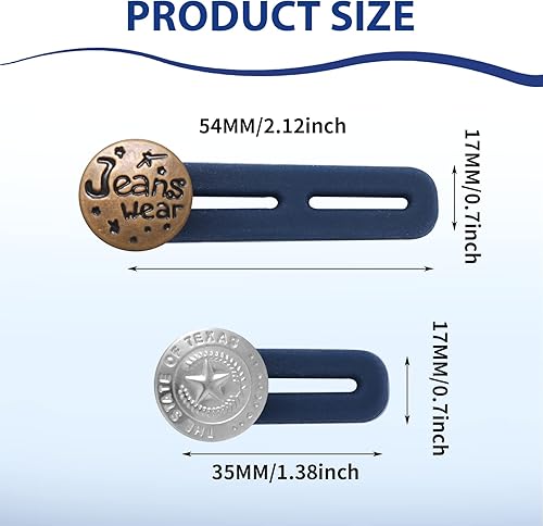 Miniatura 2 de Paquete de 10 botones expansores de pantalones, 10 estilos de pantalones de mezclilla de botón extensor de cintura para hombres y mujeres,