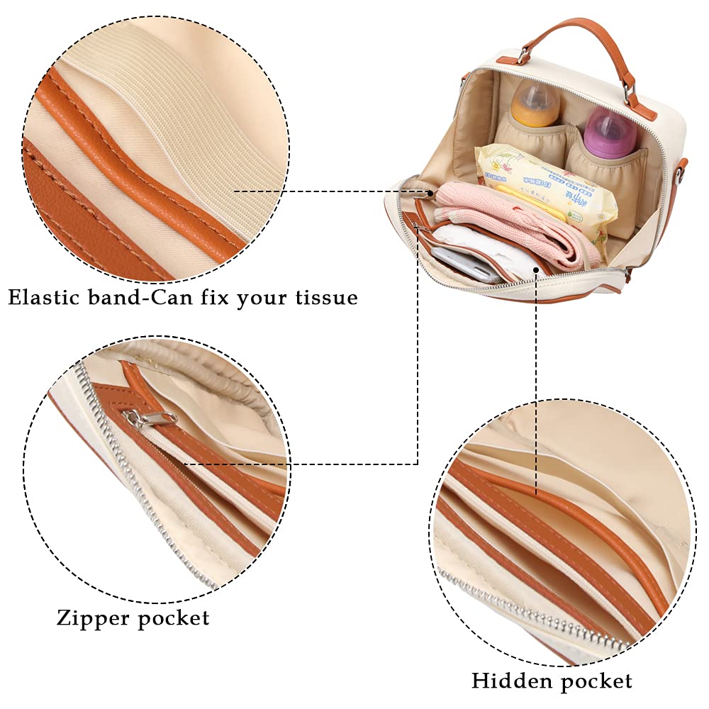 Baby Diaper Stroller Bag - Diaper Caddy Tote Baby Stroller Bag Nursery Storage Bin for Diapers, Wipes & Toys Mini Diaper Bag With Stroller Hooks (Pink)