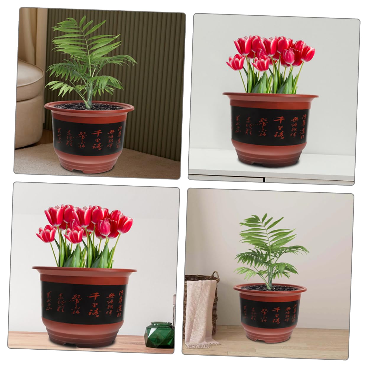 2pièces Pots De Fleurs Plastique pour Orchidées Contenants De Jardin Modernes avec Drainage Optimal pour Décoration Intérieure Et Extérieure