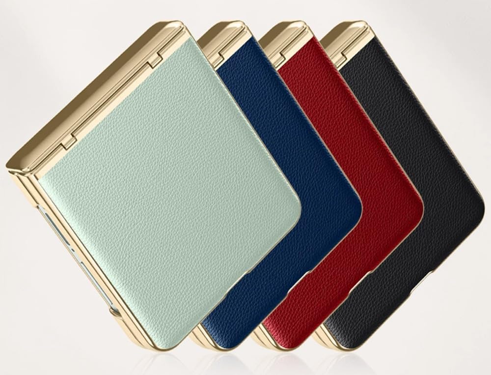 Case for Samsung Galaxy Z Flip7 Folding Screen Mobile Phone. Hinge, Leather Cover Shell for Galaxy Z Flip 7 Cell-Phone -Black