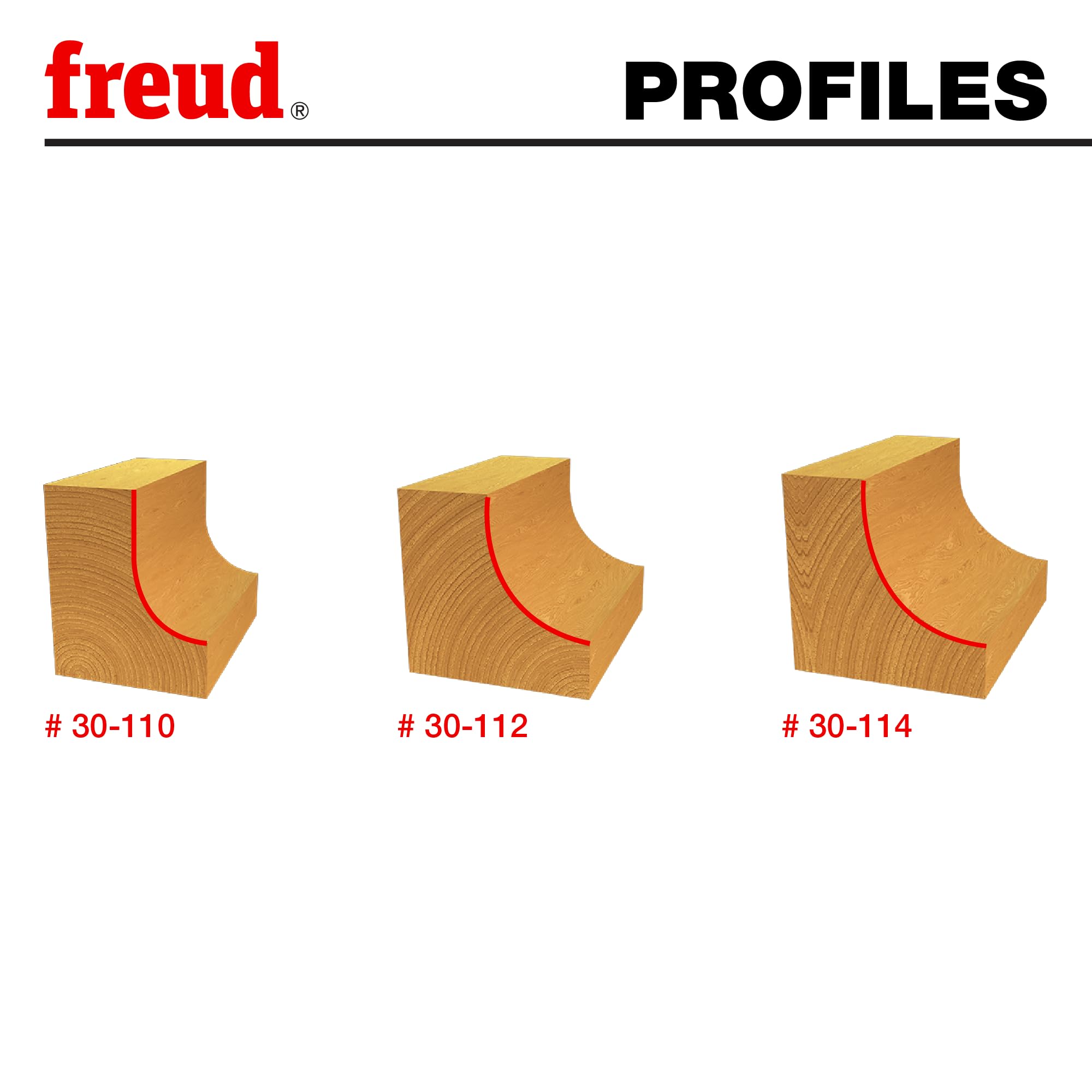 Freud Cove Bit Set Freud 3-Piece Cove Router Bit Set - 1/4, 3/8, 1/2 ...