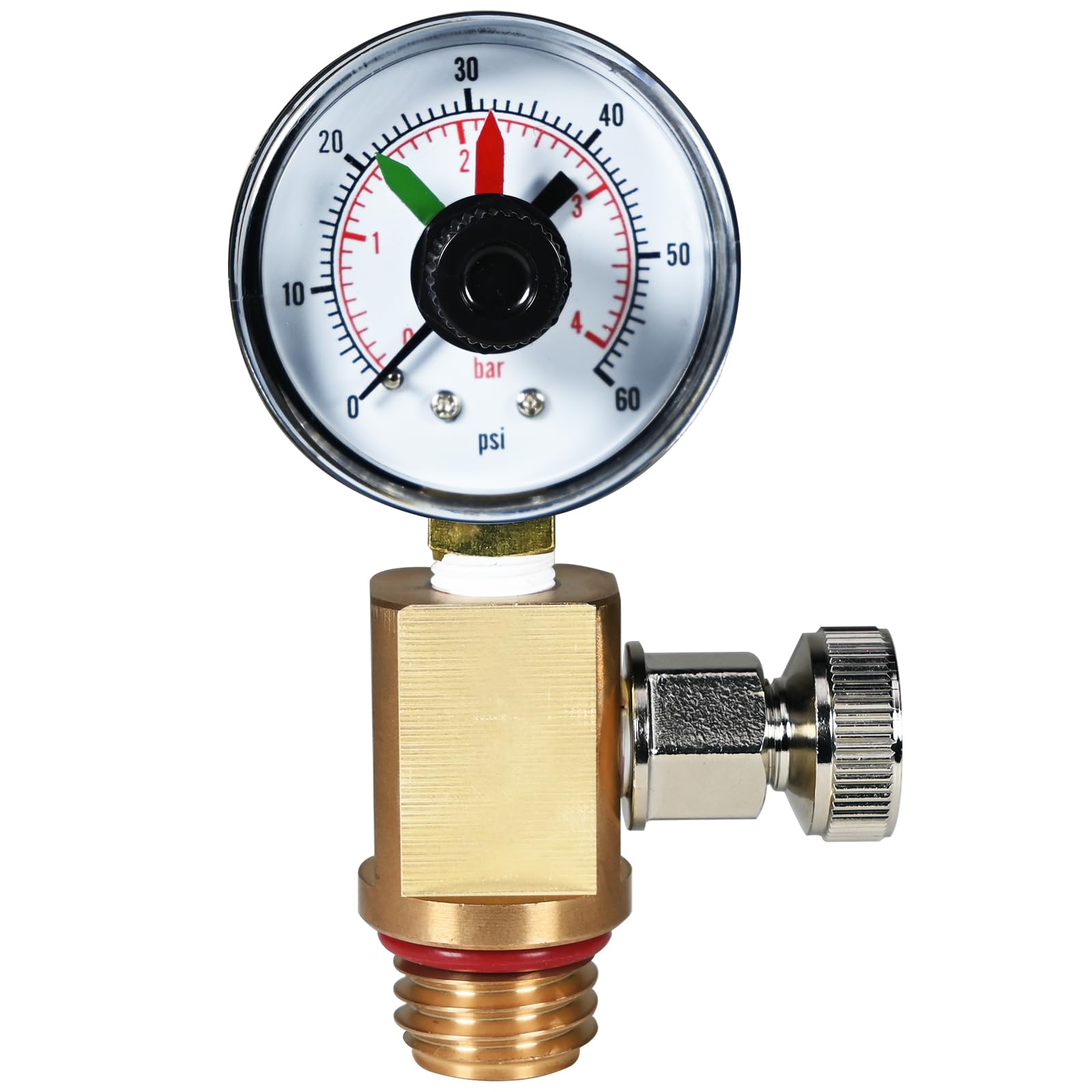 RV40600 (98209800) Brass High Flow Manual Air Relief Valve with Pressure Gauge, Compatible with FNS, Clean and Clear, Quad DE, 4000 Series Pool Filters, Replacement Part for Pool and Spa Filters