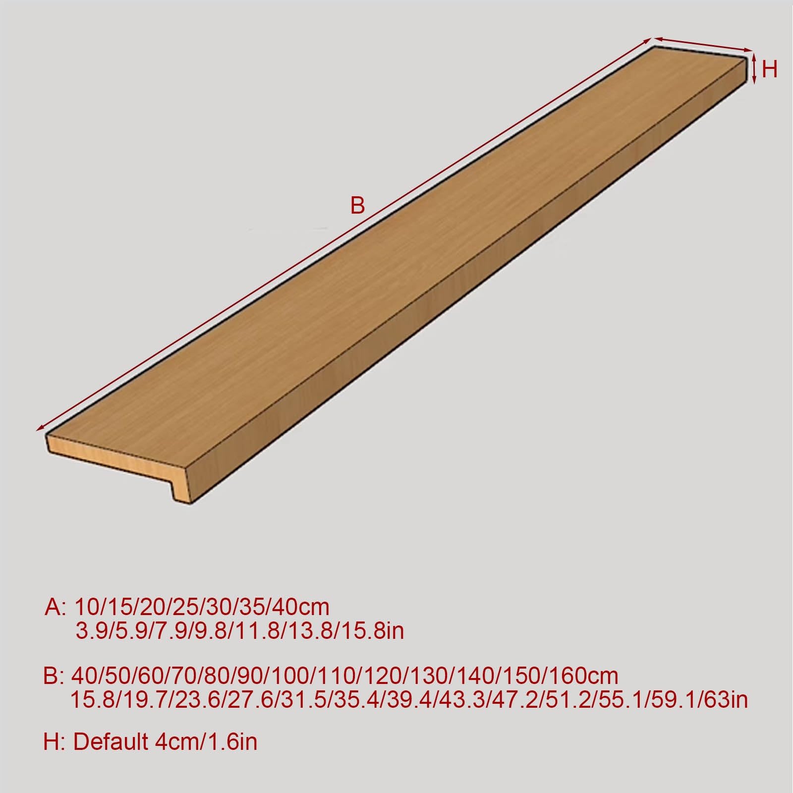 Protection de rebord de fenêtre en bois naturel pour chambre à coucher, cuisine, balcon, grenier, remodelage