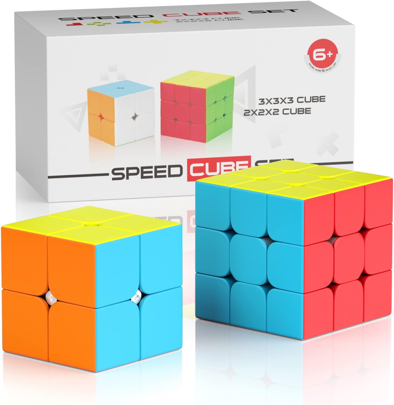 Vdealen Speed Cube Set, 2x2x2 3x3x3 Magic Cube Set, Puzzle Cube Toys Birthday Party Christmas Stocking Stuffers Gift for Kids Teens Adults(No Sticker)
