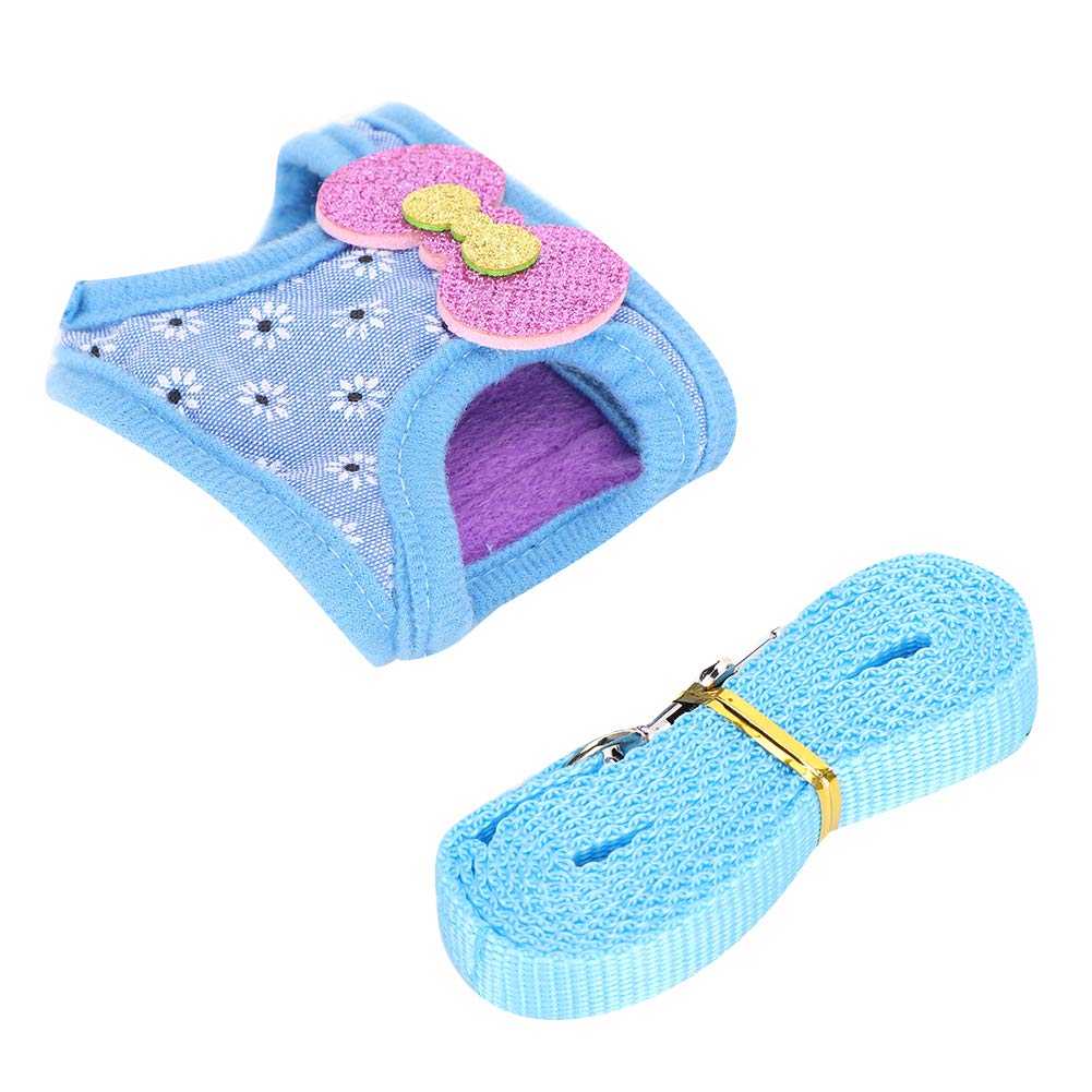 S Chest Harness, Adjustable Leash Breathable Strap Traction Hamster Small Animal Harnesses Vest for Rabbit Pet Outdoor Walking T (L)