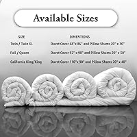 Vista 3 de Funda de edredón California King de 1 pieza de 1000 hilos, 100% algodón egipcio, funda de colcha de fibra larga, tamaño King, suave y sedoso, Marfil