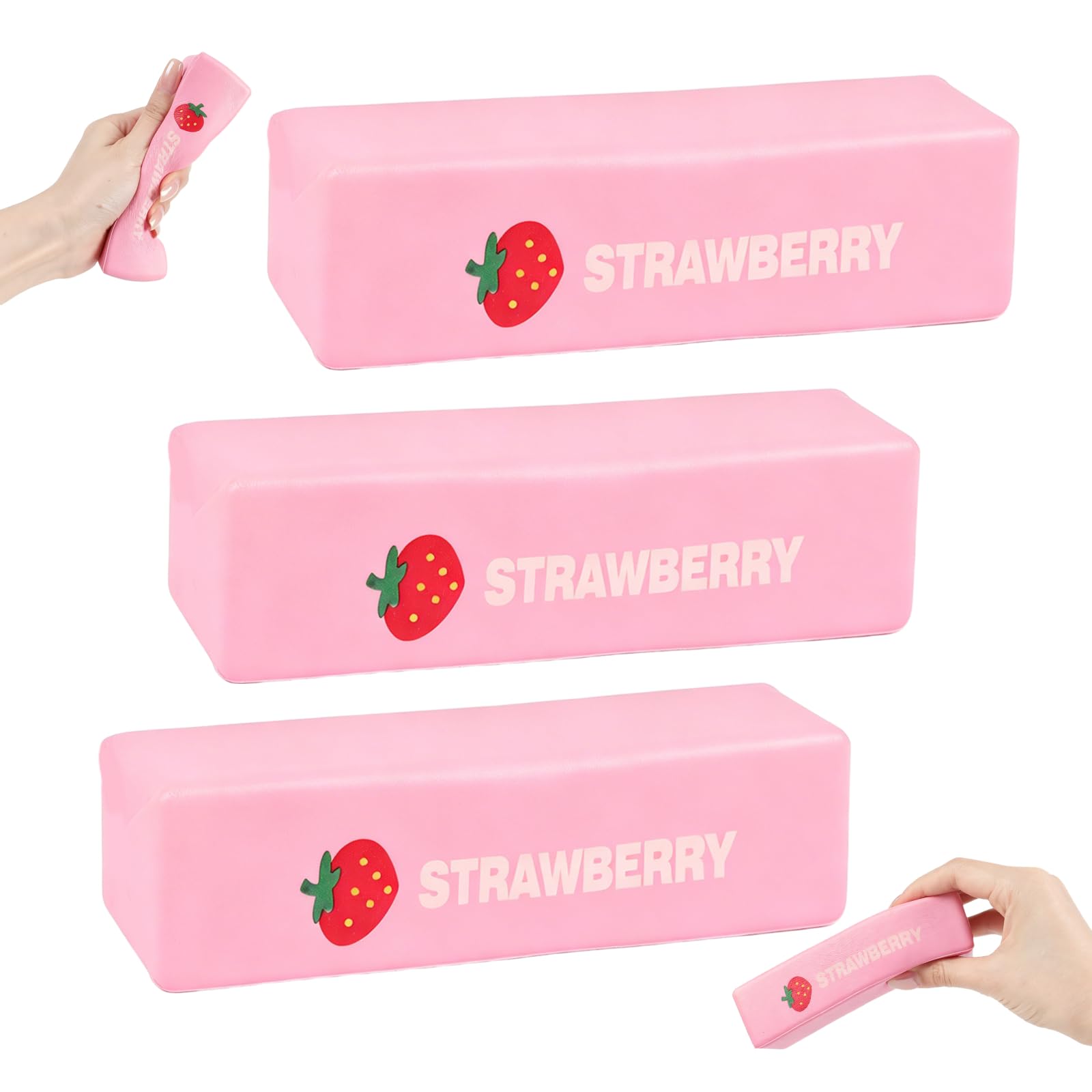 Strawberry Butter Squishy - Realistic Slow Rising Strawberry Butter Squishy, Soft Stress Relief Sensory Squeeze Toys for Adults, Fidget Toys for Office, School & Travel