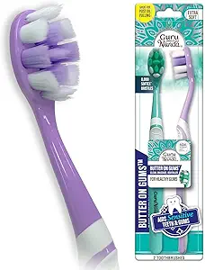 GuruNanda Butter On Gums Toothbrush, ADA Accepted, with 8000+ Ultra Soft Softex Bristles for Sensitive & Receding Gums, Perfect for Whiter Teeth, 2 Ct