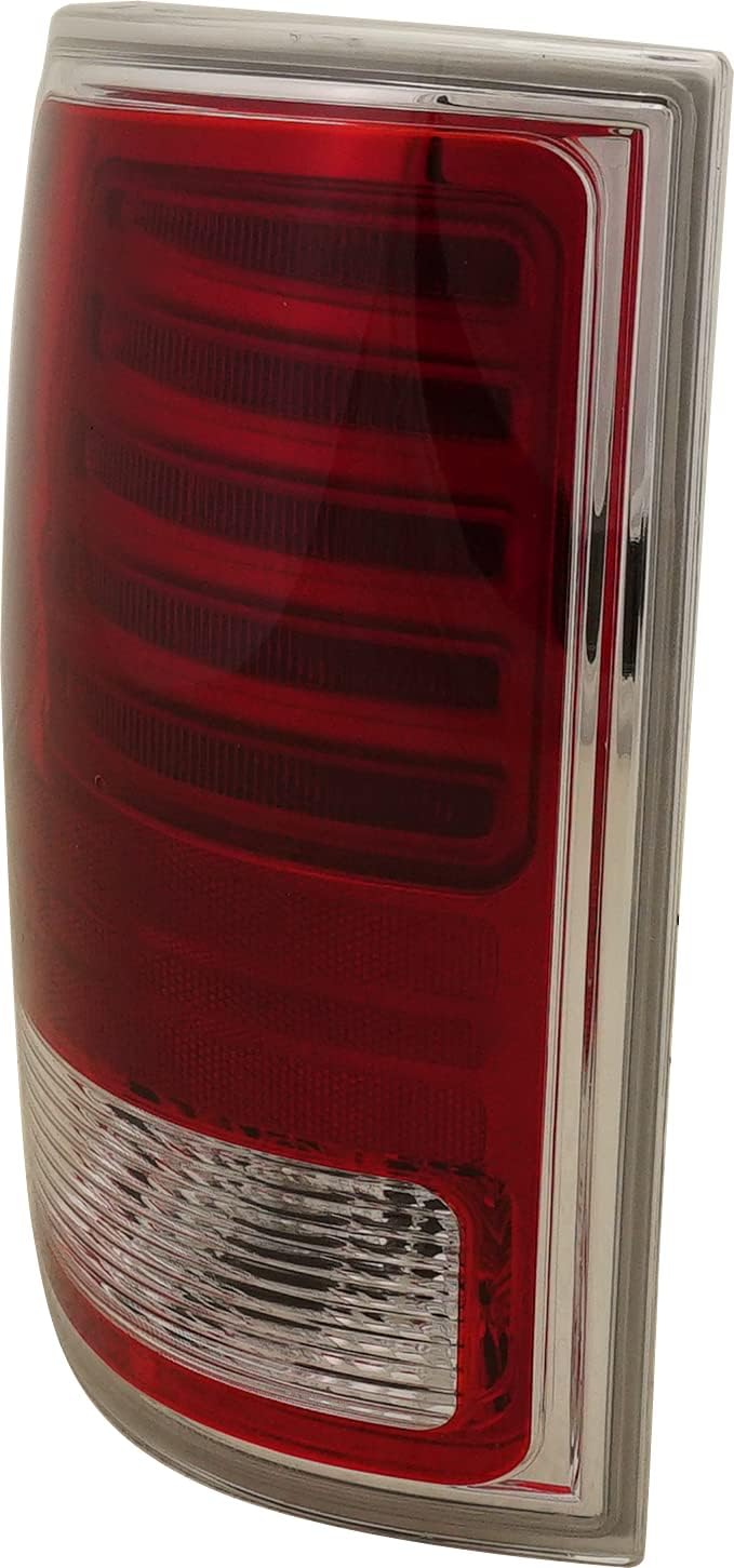 Evan Fischer Tail Light Compatible with 2013-2018 Ram 1500/2500 Clear & Red Lens Chrome Interior Driver Side