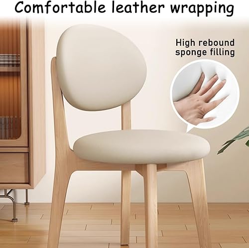 Miniatura 5 de YVYKFZD Juego de sillas de comedor, sillas de cocina de madera maciza, silla de comedor de granja con respaldo curvo, silla tapizada de cuero para