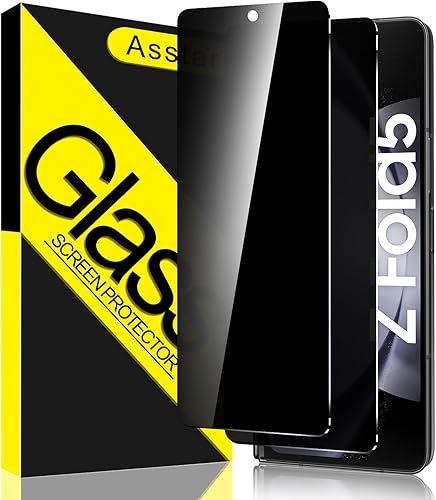 Paquete de 2 protectores de pantalla para Samsung Galaxy Z Fold 5, protector de pantalla de privacidad 9H para Galaxy Z Fold 5, protector de