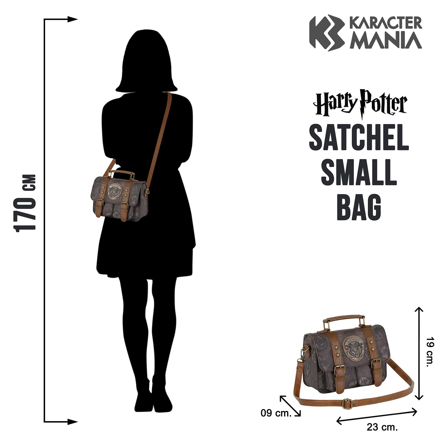 Harry Potter Pride -Mała Torebka na Ramię Satchel, Brązowa, 23 x 19 cm