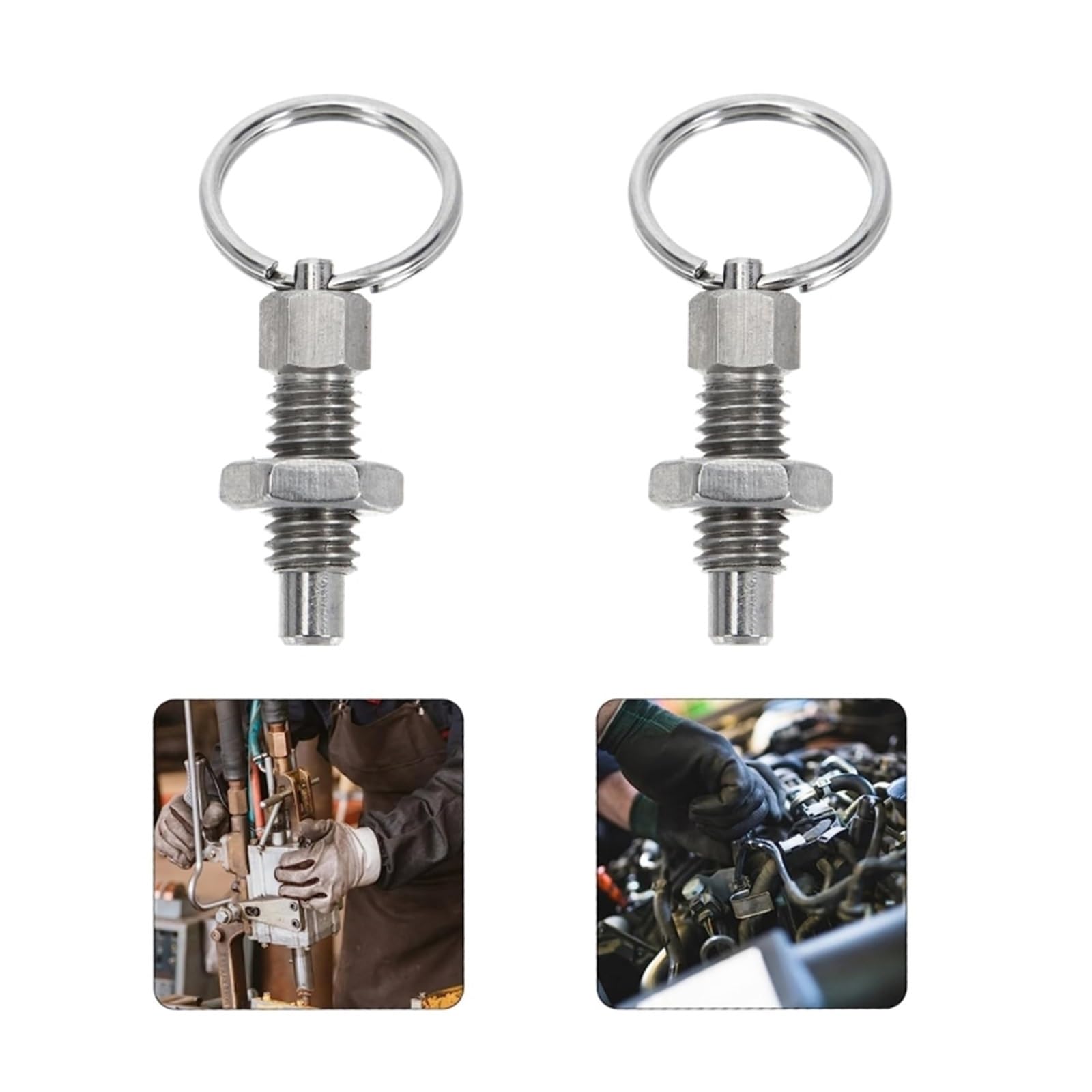 Federspinnensperre mit Spannring, Federstößel mit Zugring,