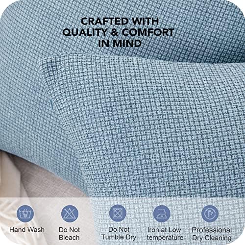 Amazon Brand - Umi Chenille Velvet Throw Pillow Case Super Soft Cushion Covers for Sofa Bedroom Decoration 45 x 45 cm Light Blue Set of 4