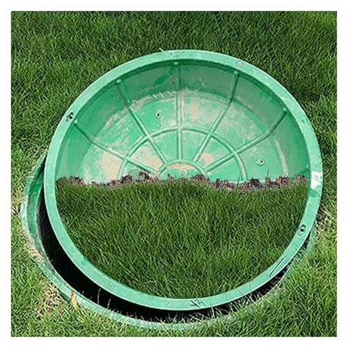 Circular Green Resin Manhole Cover, Septic Tank Lid Covers Decorative 40 36 30 in 28 26 20 16 Inch, Commercial Grass Top Recessed Manhole Cover with Frame for Drain Field Yard,Dia 36in