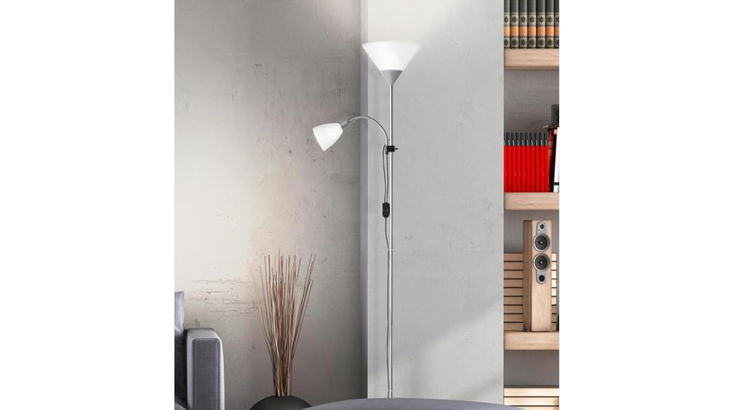 Lampada Da Lettura BRILLIANT - Braccio Regolabile, E27 60W, Argento/Bianco - Foto 10