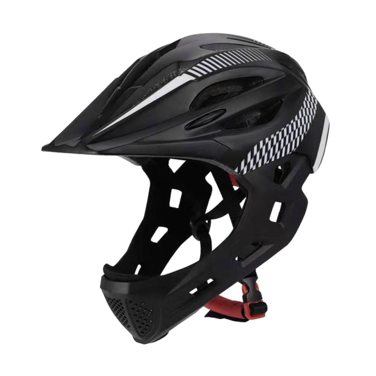 Baoblaze Kids Bike Helmet Full Face Helmet Adjustable Portable Cycling Helmet Children Bicycle Helmet for Skateboarding Rock Climbing, black white