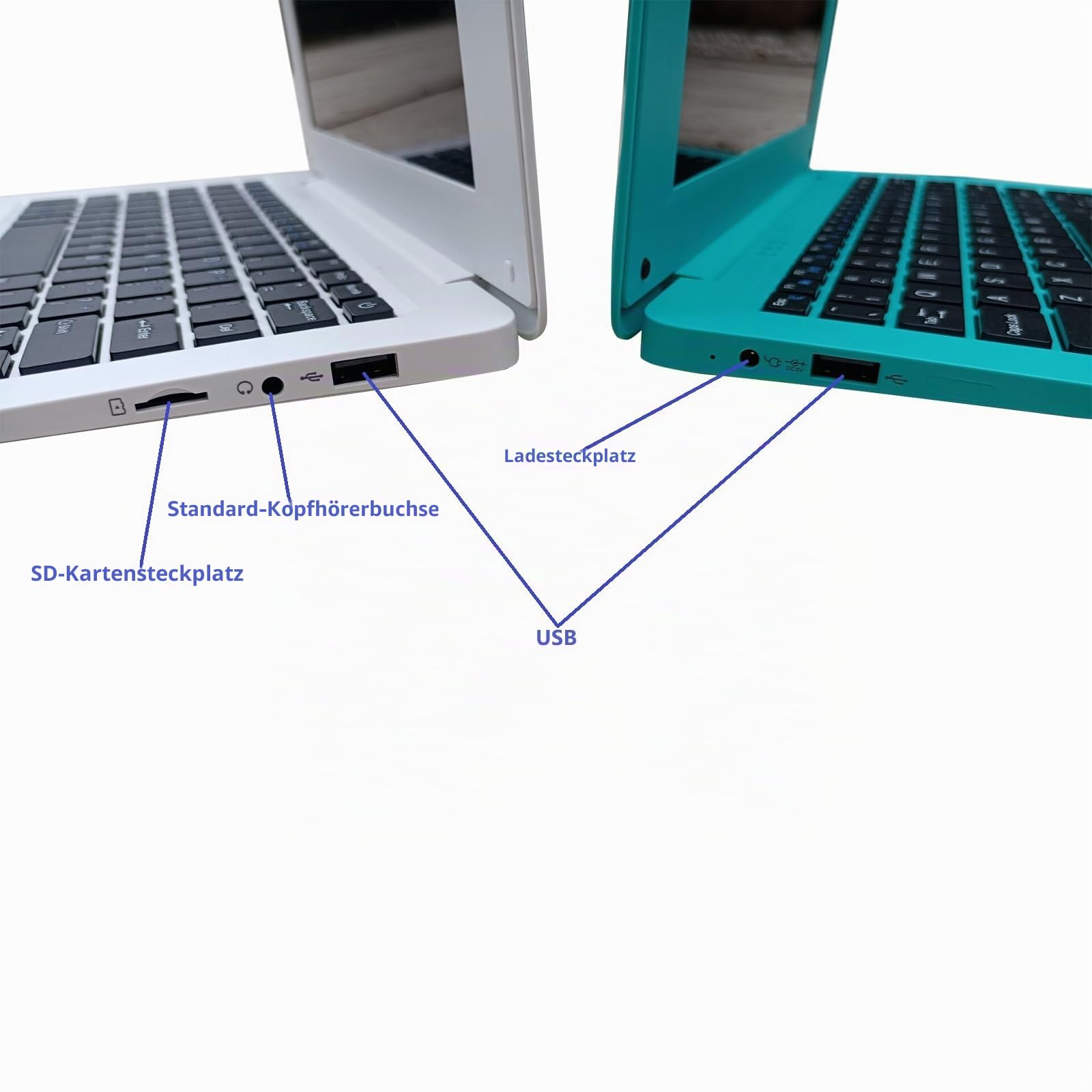 Bigmachine Laptop Computer Mini 10 Zoll Quad Core Powered by Android 12 Netbook 64GB Kleiner mit WiFi Webcam Bluetooth, Lademaus enthalten geeignet für Kinder und Studenten 4 Farboptionen (Schwarz)