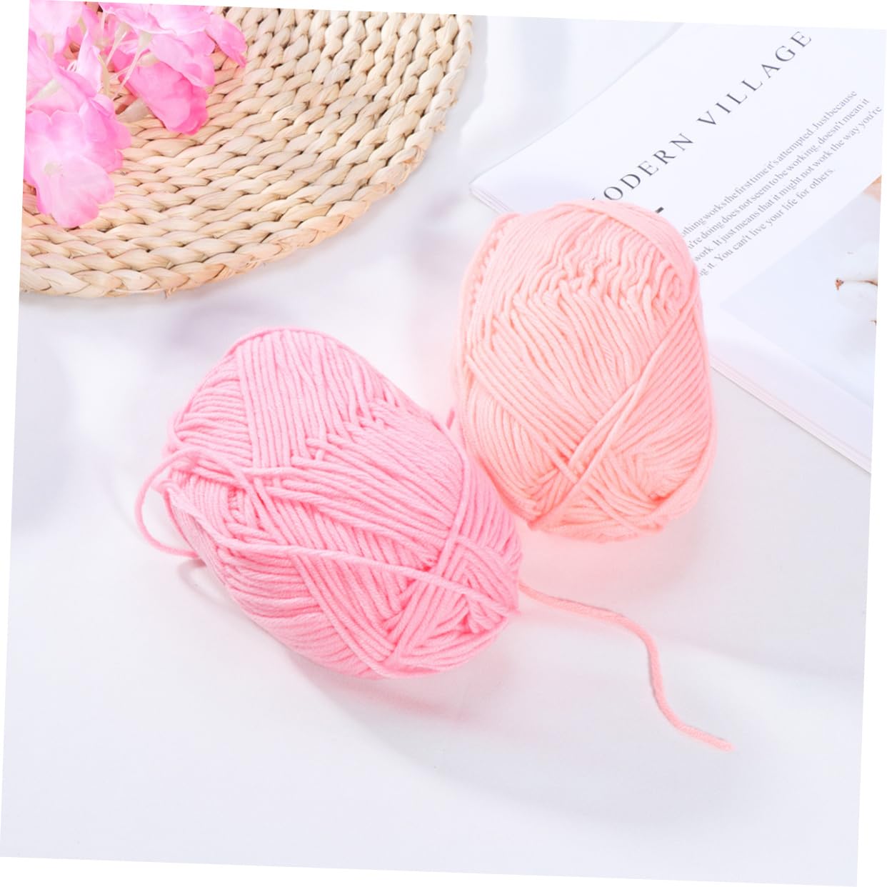 jojofuny Milchbaumwollgarn 12 Stück 50g Dickes Häkel und Strickgarn