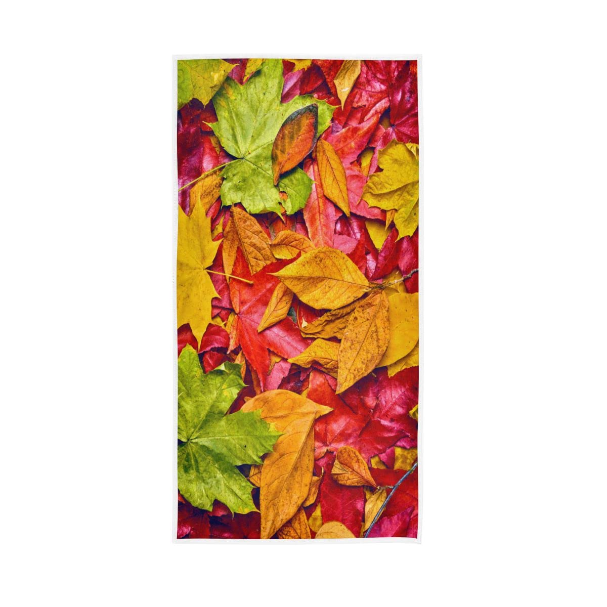 LSRCPD Colorful Autumn Leaves Soft Bath Towel Absorbent Hand Towels Multipurpose for Bathroom Hotel Gym Spa 30"x15"