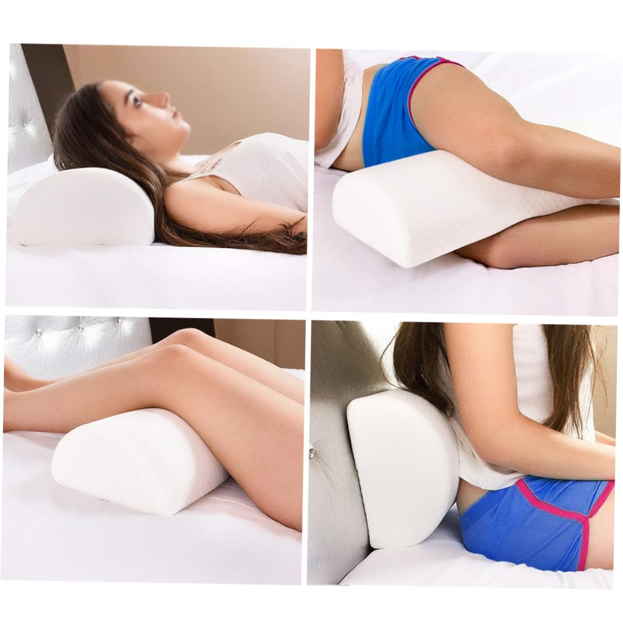 PRETYZOOM Memory Foam Beinkissen aus Baumwolle Ergonomisches Halbmondförmiges Kniekissen für Zuhause und Bett Druckentlastend und Durchblutungsfördernd Abstützend und Langlebig