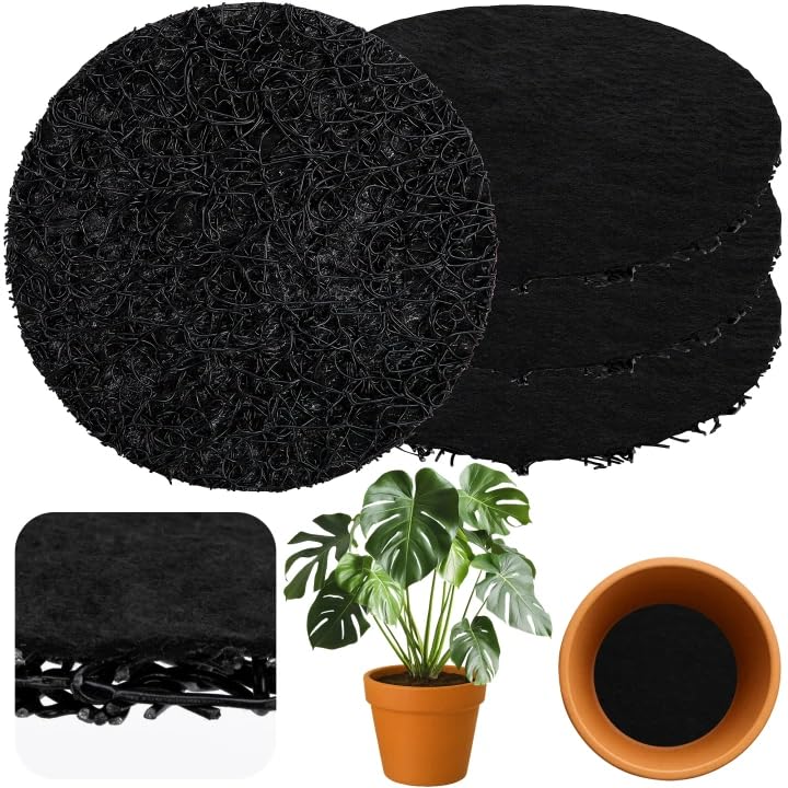 4 Pack Pot Mesh Drainage Discs, 12 Inch Plant Drainage Hole Insert Pads
