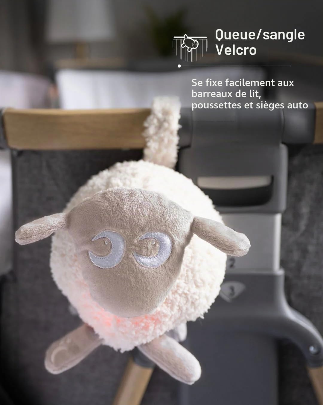Sweet Dreamers, Ewan Deluxe avec Shush, beige | Cadeau d'aide au sommeil pour bébé et tout-petit | Capteur activé par le cri et veilleuse | 5 sons de bruit blancs et roses apaisants | Minuterie