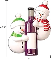 Vista 2 de Adorno personalizado para parejas 2024 por Elfos, muñeco de nieve de Navidad y adornos de vino para árbol, regalo para parejas