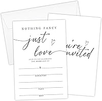 HUQIL Minimalist Mr & Mrs Wedding Invitations - Black White Fill-in Cards, 25 Double-Sided with Envelopes for Weddings Bridal Showers FS636