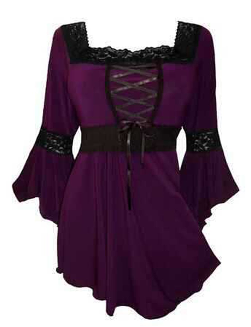 Veste en coton YALI violette grandes tailles L à XXXXXL avec manches en corne stylées