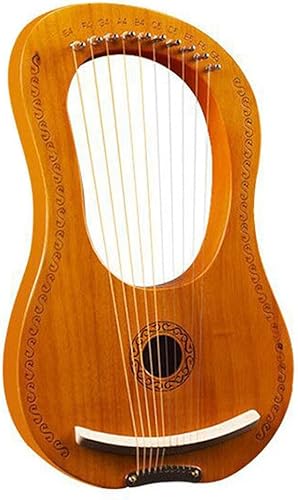 PECY 7 cuerdas Mandolina tradicional personalizada Lira Harp Wood Folk Professional Lira Arp Instrumentos de arpa de lira (color 10 tonos estilo 6)