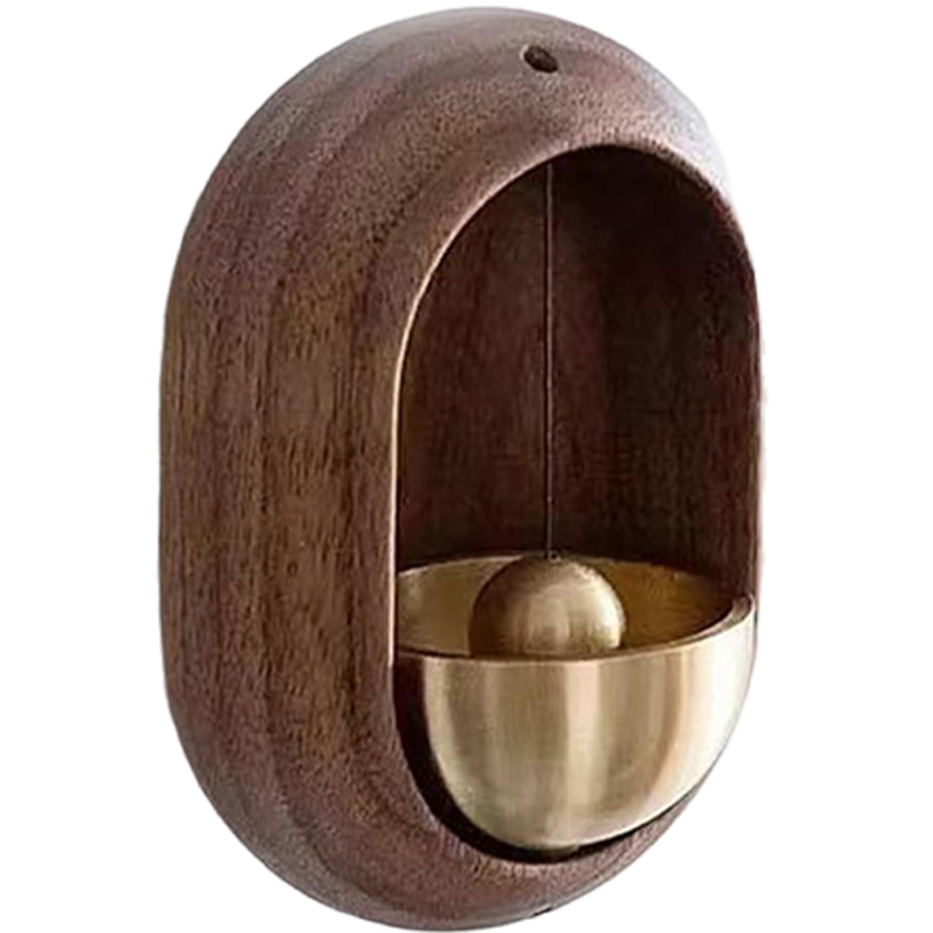 Door Chime Wooden CShaped Magnetic Door Bell Suction Doorbell Chime for Home Porch Garden and Restaurant DecorationWalnut