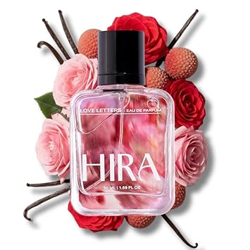 HIRA Love Letters Perfume for Woman 50 ml | Warm Vanilla, Fruity & Floral Scent | 12 Hours Long Lasting Eau de Parfum Premium Luxury Fragrance | Gifts for Woman, Girlfriend, Date Night Perfume