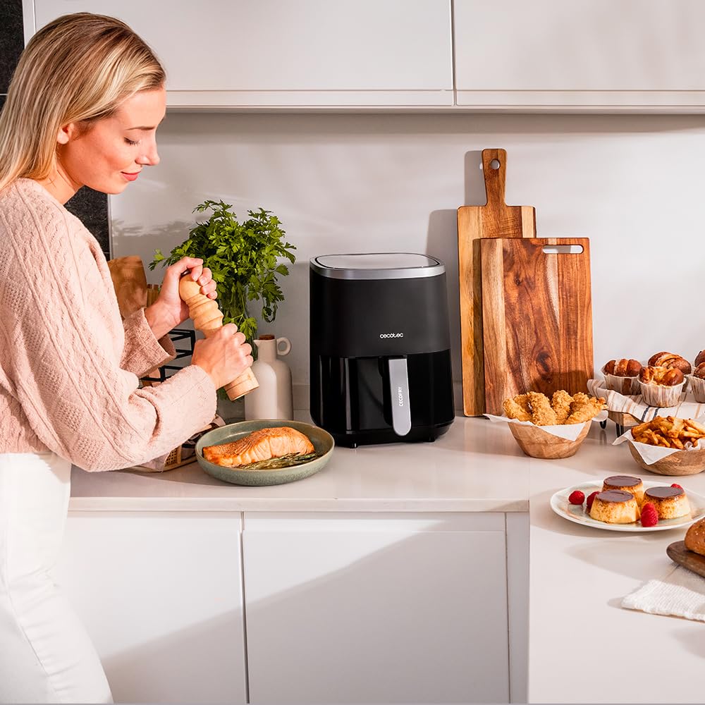 Cecotec Friggitrice ad Aria Cecofry Fantastik Window 4000. Air Fryer Air Fryer. 1400 W, Capacità 4 L, 9 Menu, Controllo Tattile, Tecnologia Perfectcoo, Tempo Regolabile 80-200ºc, 0-60 Minuti