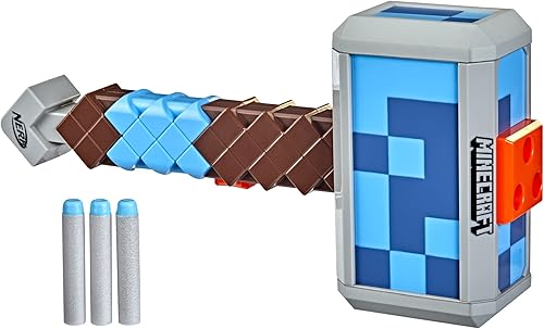 Miniatura 1 de NERF Minecraft Stormlander - Martillo de dardos para explotar dardos incluye 3 dardos Elite oficiales mango de imprimación extraíble