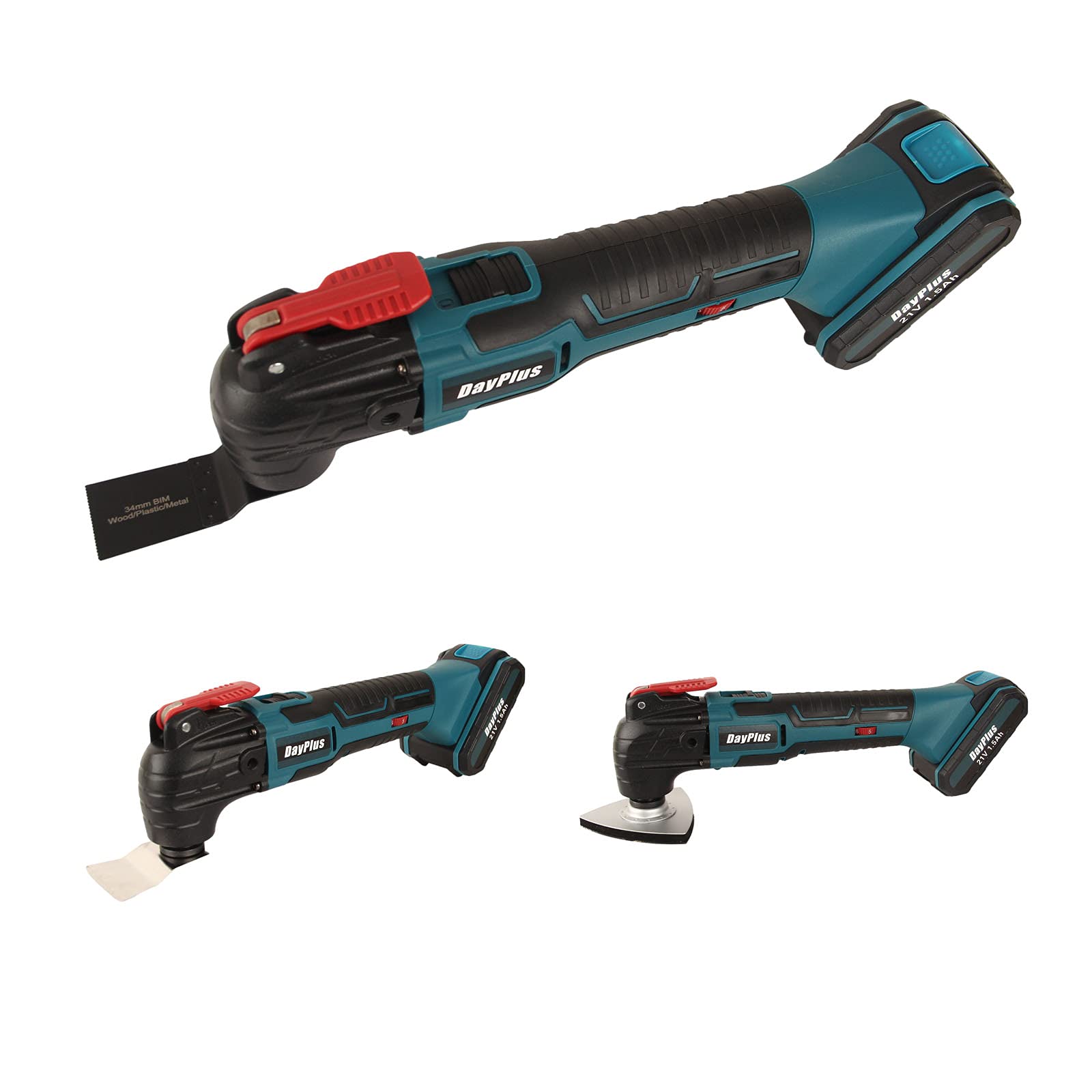 Herramienta multifunción oscilante con batería, 170 W, 4°, 6000-20000 opm, máquina profesional potente para cortar, lijar, quitar, raspar