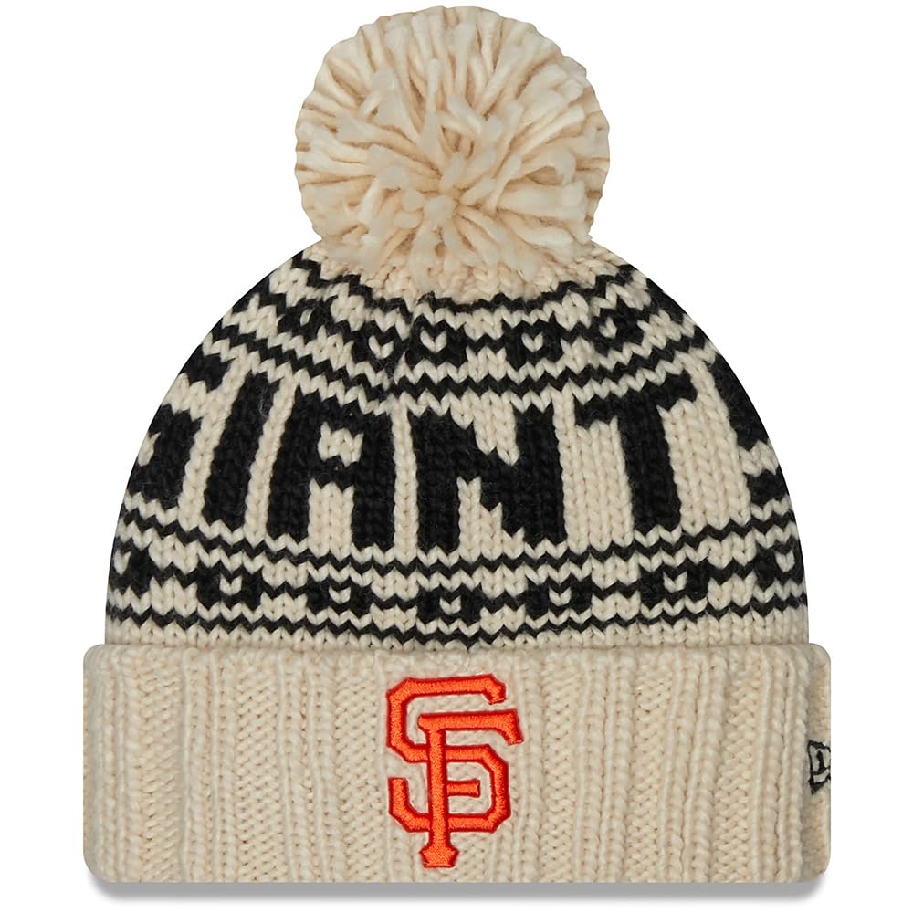 New EraWomen SF San Francisco Giants Tan Sport Knit Cuffed Beanie Hat, Natural Tan, One size