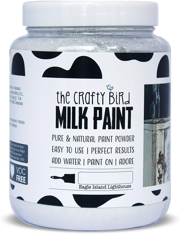 The Crafty Bird Milk Paint Eagle White 8.5 x 8.5 x 11.6 cm Island Lighthouse, 230 g, Powder