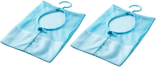 DOITOOL Bolsa de malla para ropa sucia, 2 unidades, cestas de malla para lavandería, clips de malla para ropa, bolsa de malla con colgador, pinza