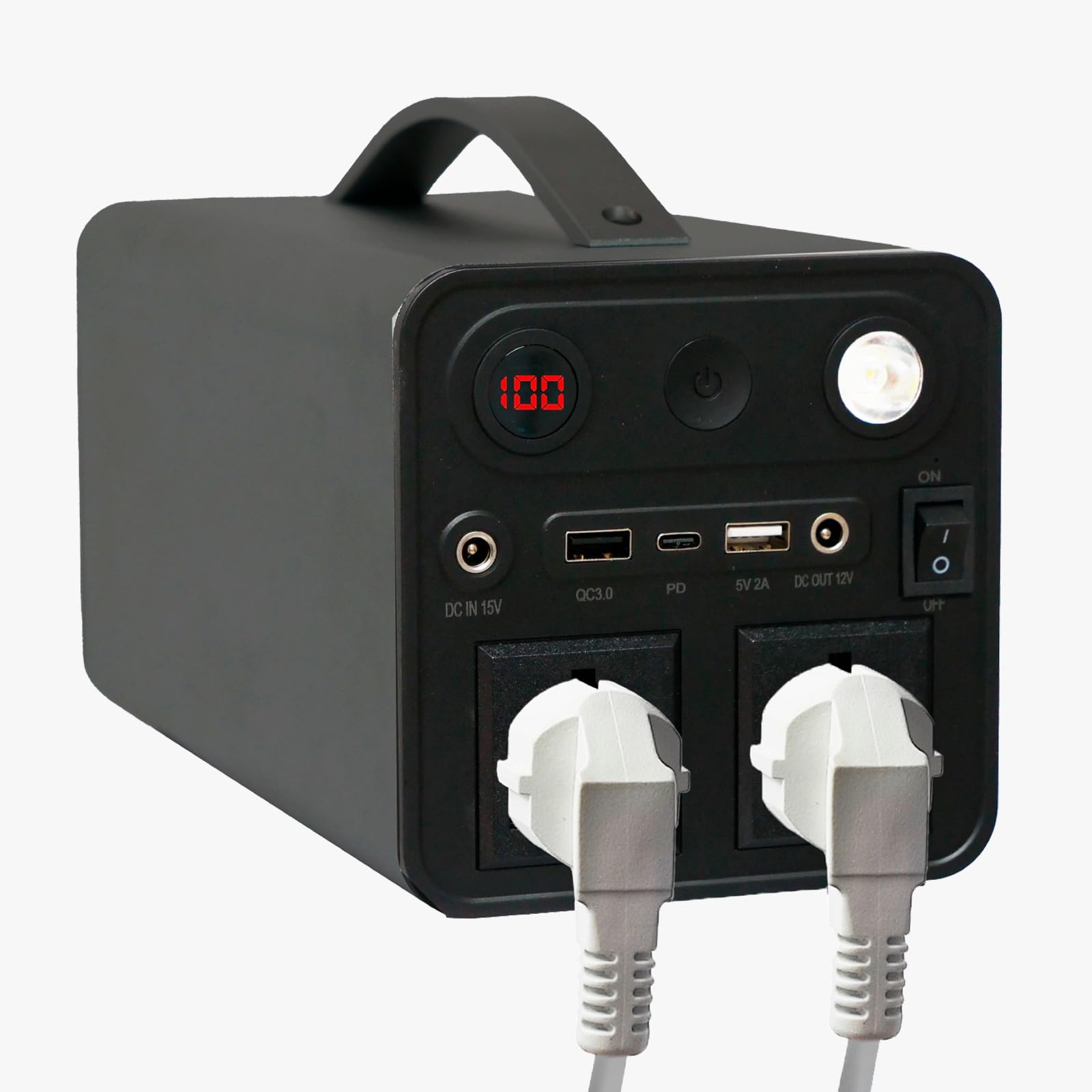 Generador Solar Portátil, AC/DC/USB, Batería de Litio, Larga duración, Cargador, Acumulador, Almacenamiento Suministro de Energía para Emergencia, Viaje, Estación de energía (298Wh)