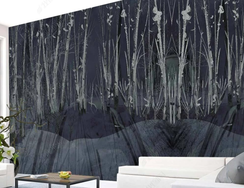 Papier peint intissé forêt noire XXL panoramique mural salon 450x315 - 2