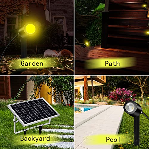 Phonar Solar Lights Outdoor, 3-In-1 Solar Landscape Lights 3030 Led Solar Powered Spotlight With 10W Solar Panel 2.5Ah Battery, Ip65 Waterproof Landscape Downlight For Garden Yard Pathway Ect #TOP6