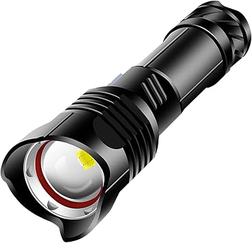 Led Torch LED Flashlight - Ultra-Brightness 50000 Lumen Telescopic Zoom Type 5 Modes IPX5 Waterproof for Camping, Outdoor, Emergencies