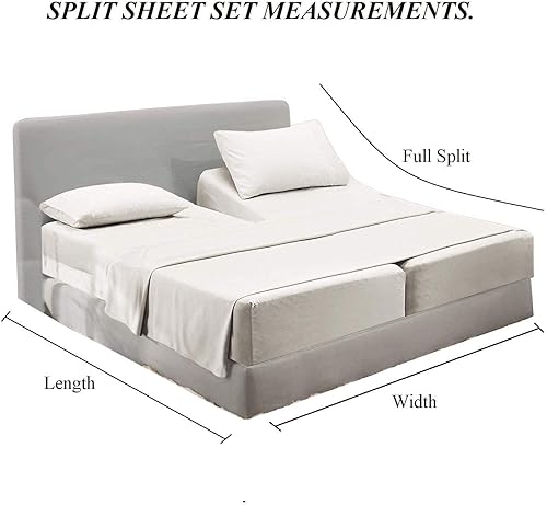 Miniatura 3 de Sábanas dobles para camas ajustables  Cama ajustable dividida para colchón ajustable  Juego de sábanas divididas para camas ajustables con bolsillo