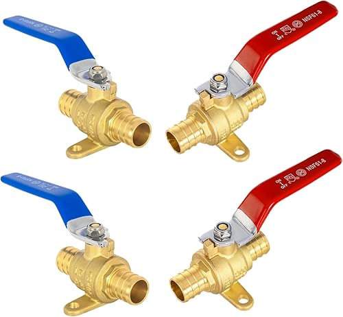 Vista 14 de Paquete de 2 válvulas de cierre PEX de 3/4 pulgadas, válvulas de bola de puerto completo de giro de 1/4 de pulgada, válvula de cierre de agua fría