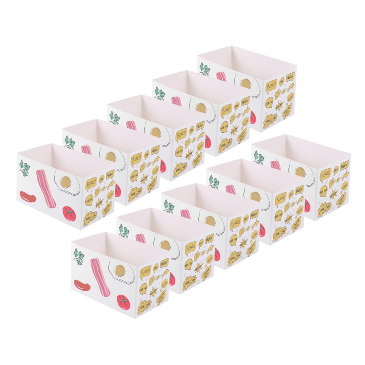 STOBAZA 10Pcs Decorative Paper Sandwich Boxes Creative Food Packaging Containers for Breakfast Lunch and Party Favors Stylish and Versatile Use for Toast Burgers