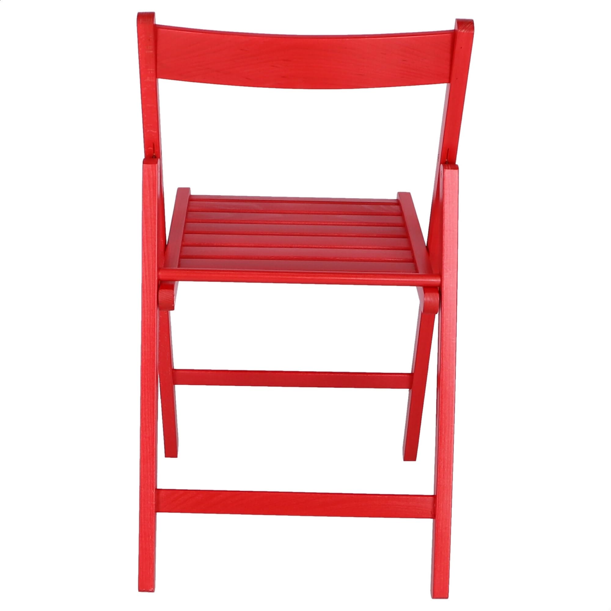 Aranaz | Silla Plegable | Diseño Moderno | Sillas Plegables y Ligeras para Exterior, Jardín o Terraza | Sillón con Reposabrazos y Respaldo | Asiento de Playa | Madera de Haya | Roja | 43 x 47 x 79 cm