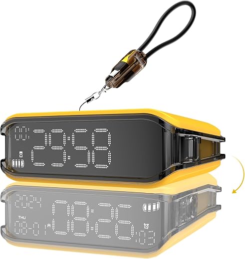 Pomodoro Timer Clock, Desk Timer for Productivity, Rotating to Switch Functions, Real Time